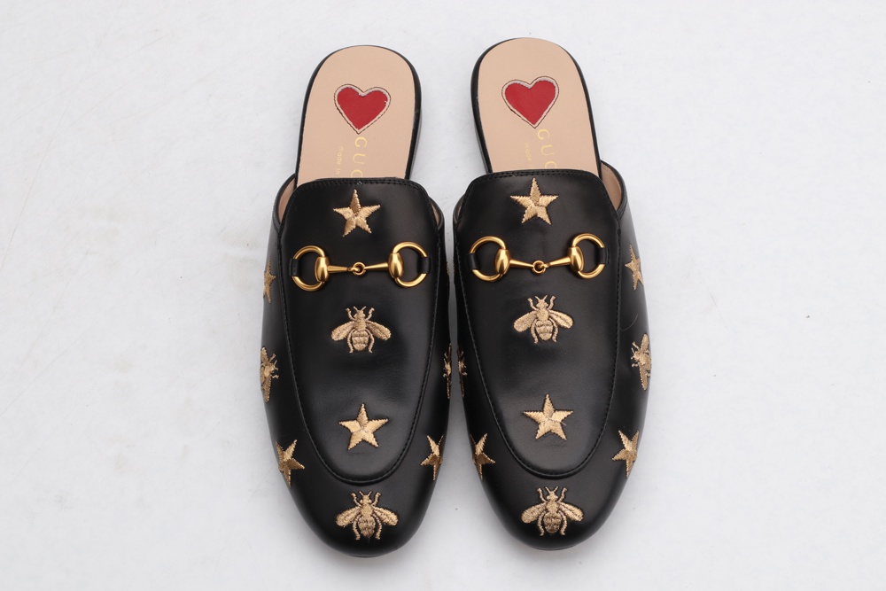 Princetown embroidered leather slipper